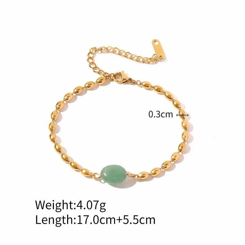 Fashion Geometric Stainless Steel Plating Natural Stone Necklace_colorza_6