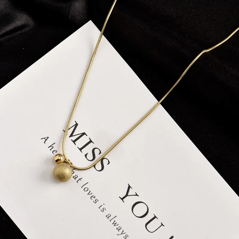 Two Balls, Stainless Steel Necklace