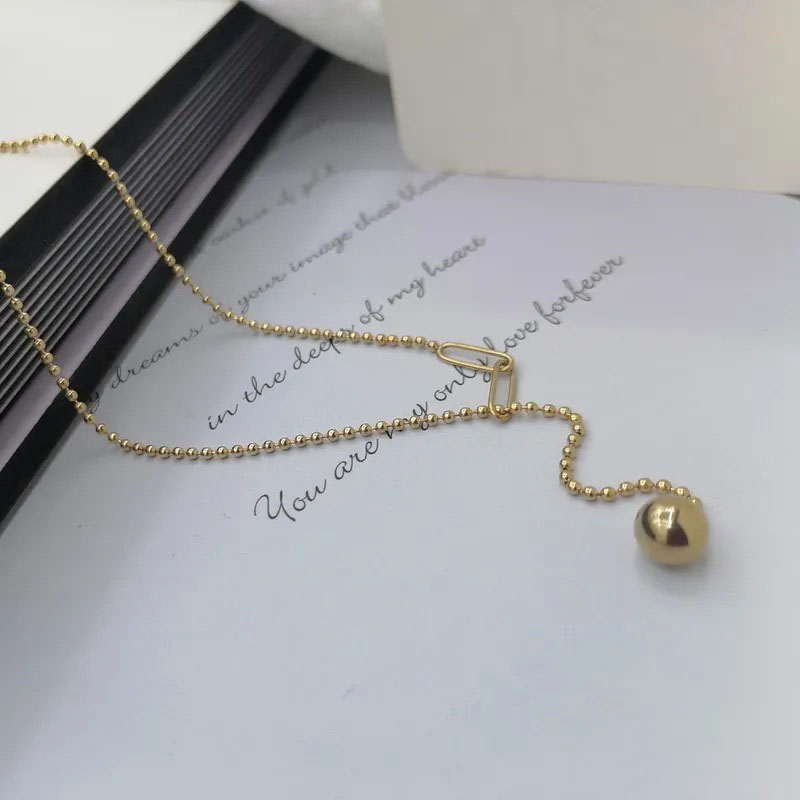 Ball Pendent, Beads Chain, Steel Necklace