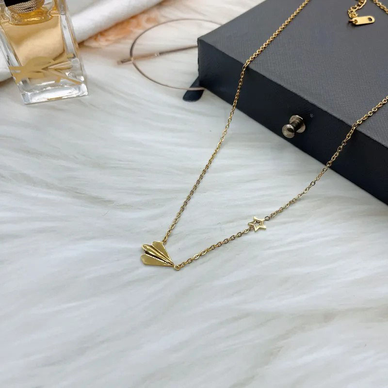 Paper Plane, Stainless Steel Necklace