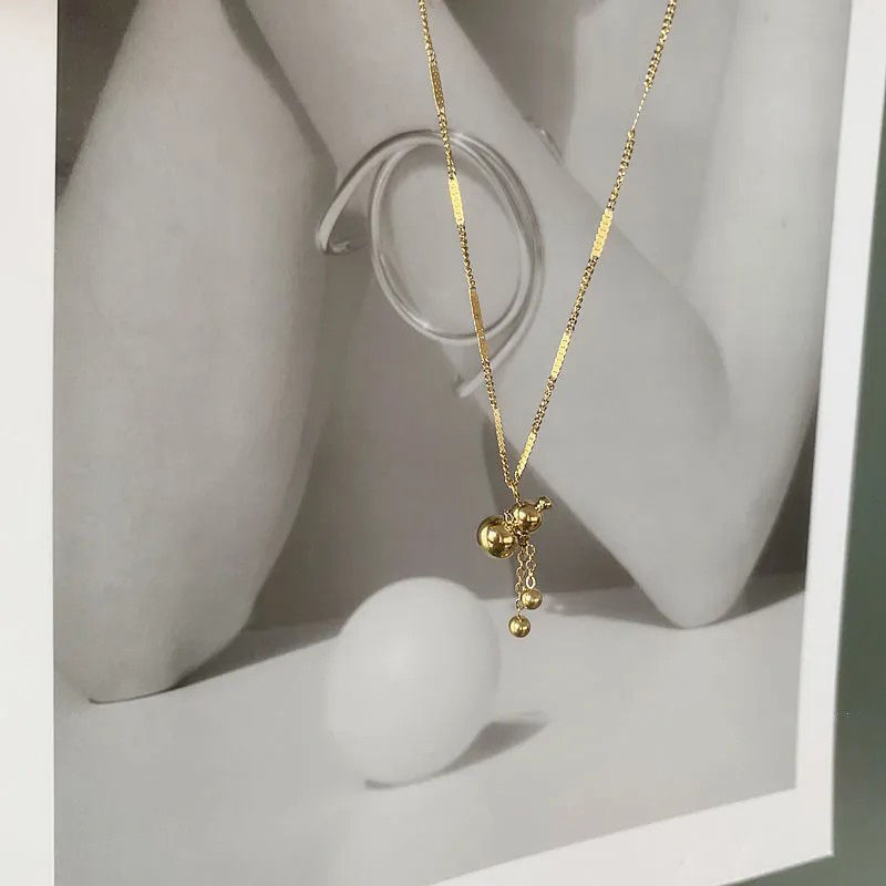 Small Calabash, Flat Chain, Stainless Steel Necklace
