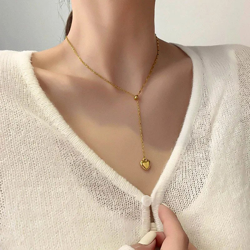 Heart Pendent, Tassel Necklace