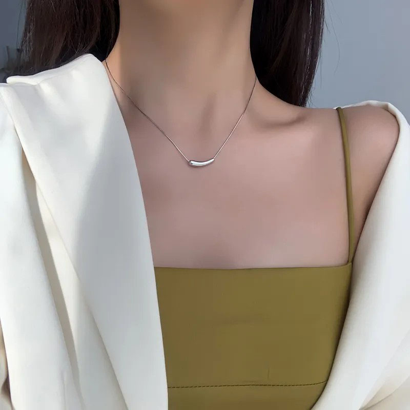 Small Eggplant, Steel Necklace
