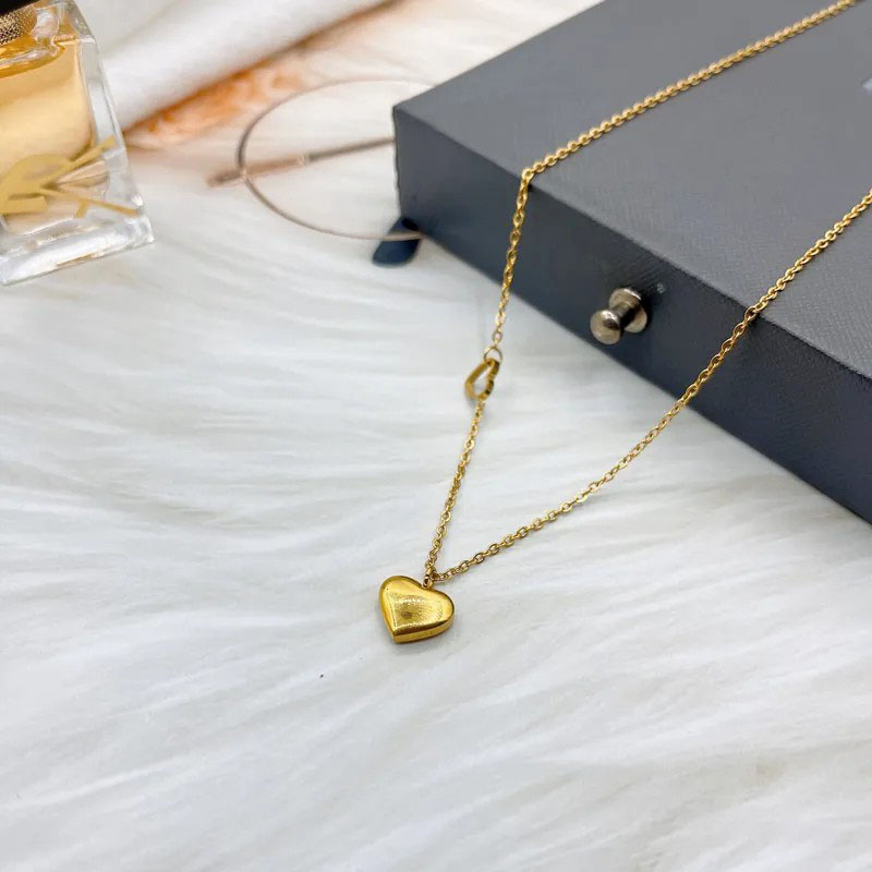 Double Heart Pendant, Stainless Steel Necklace