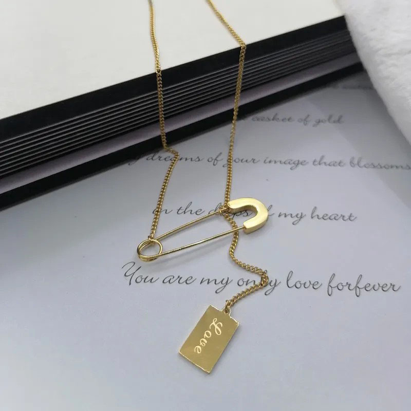 Pin, Love Square, Stainless Steel Necklace