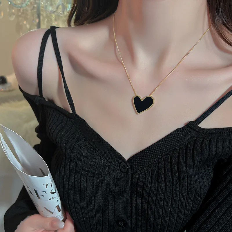 Panther Big Heart, Stainless Steel Necklace
