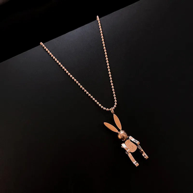  Mechanical Rabbit, Stainless Steel Necklace
