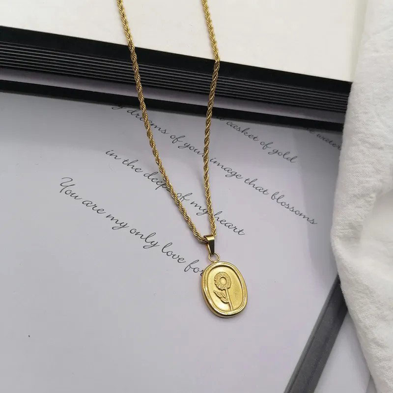 Sunflower, Hemp Flowers Chain, Gold