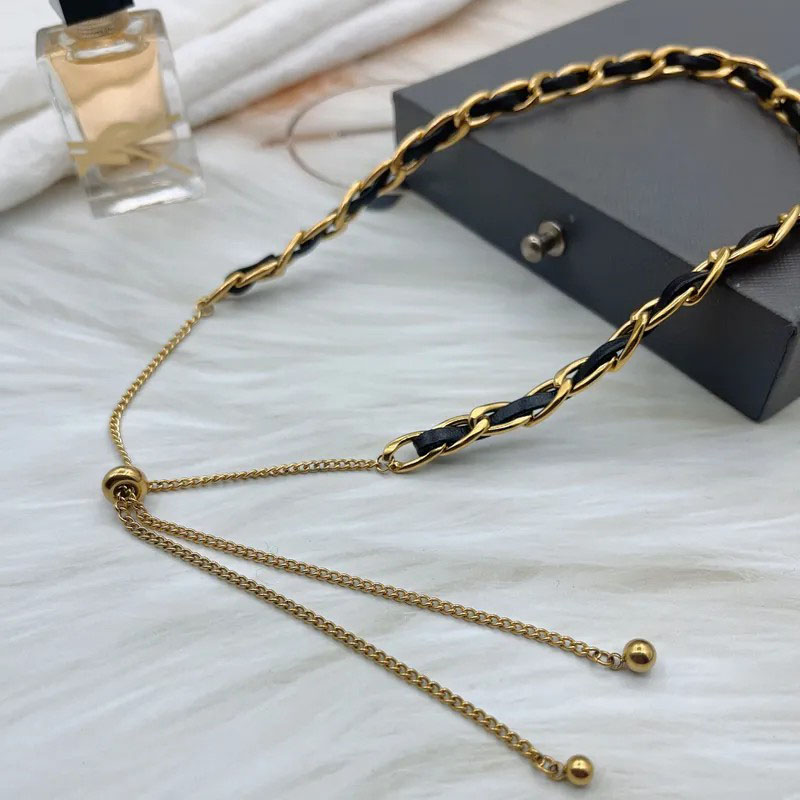 Pull Leather Chain, Ball Pendent Necklace