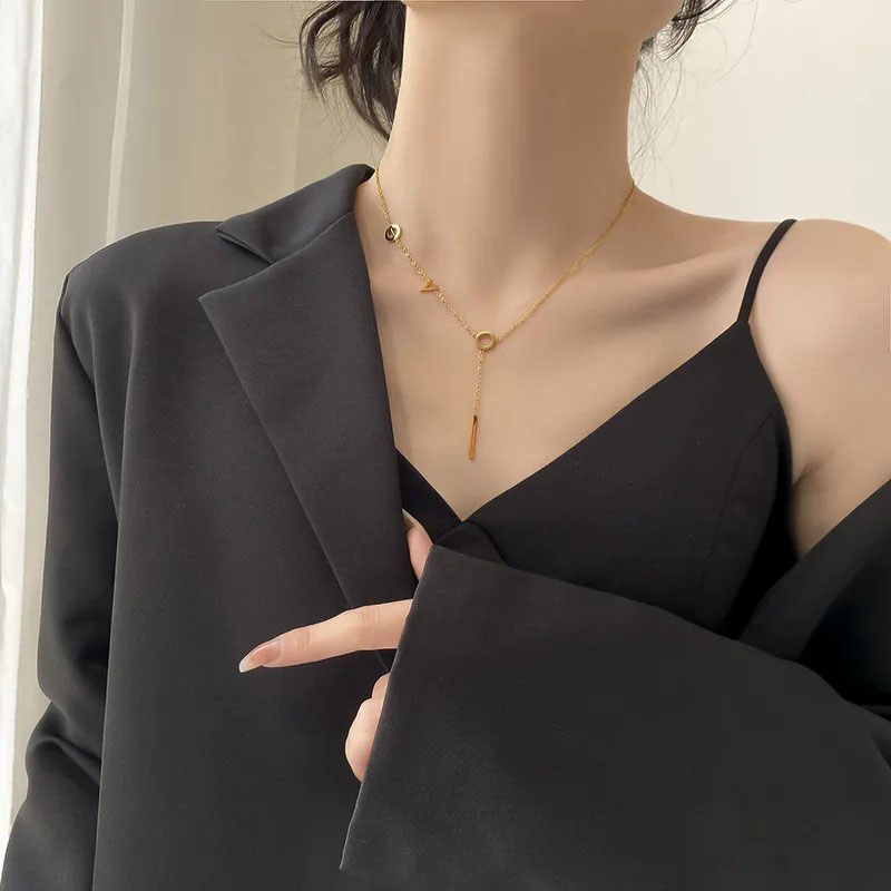  Love Tassel, Stainless Steel Necklace