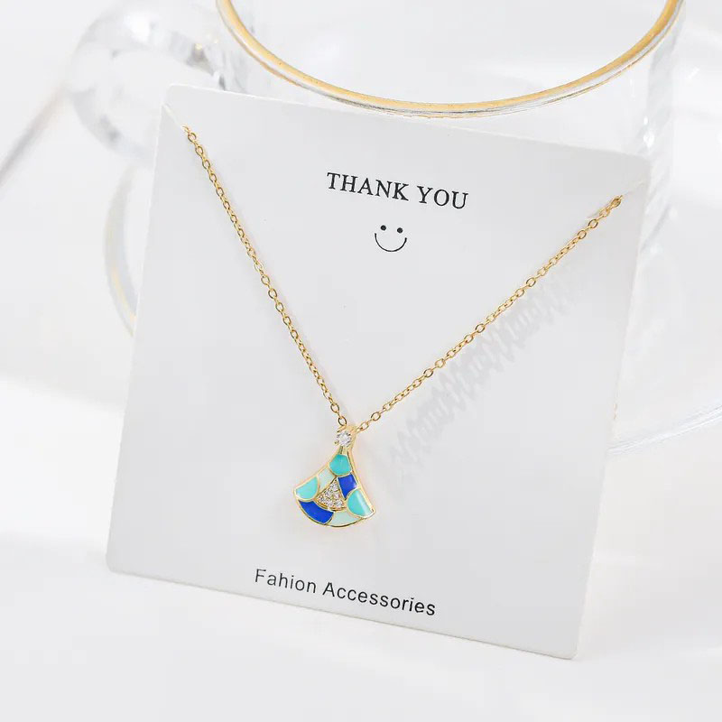 Color Matching Small Skirt, Stainless Steel Necklace