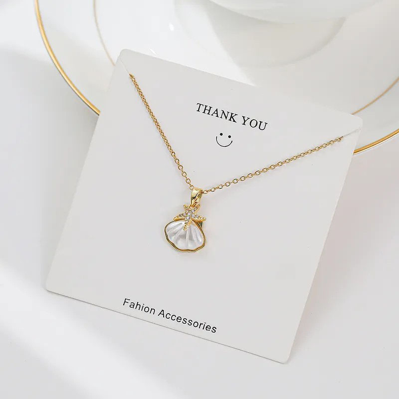 Starfish Shell Pendent, Stainless Steel Necklace