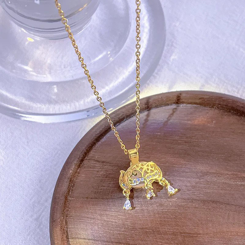 Opal Fox Safety Lock, Stainless Steel Necklace