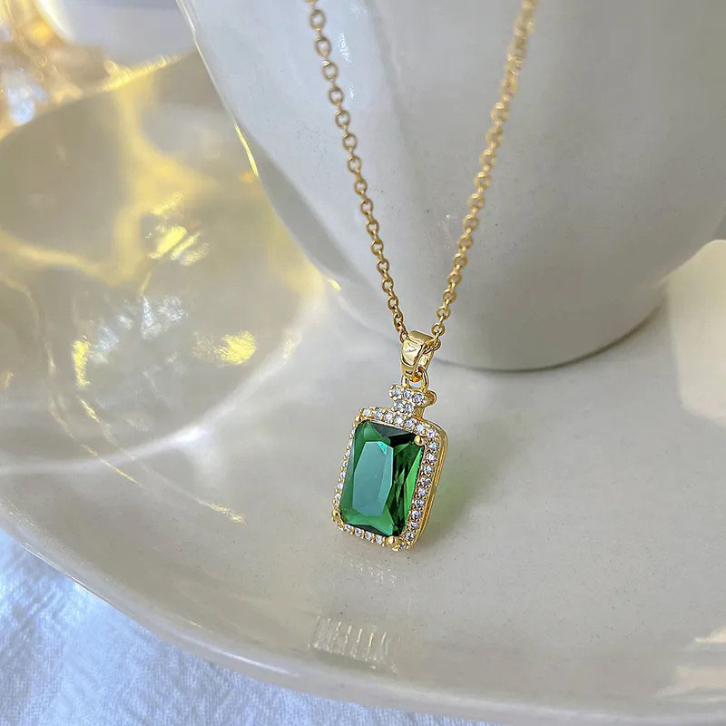 Emerald Square, Stainless Steel Necklace