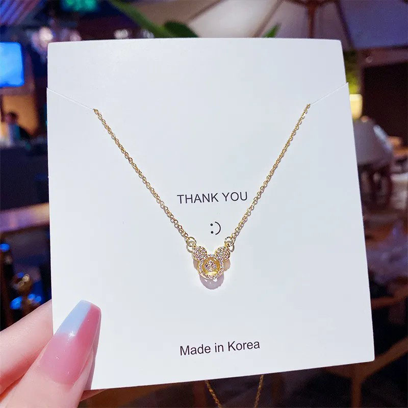 zircon mikey, stainless steel necklace