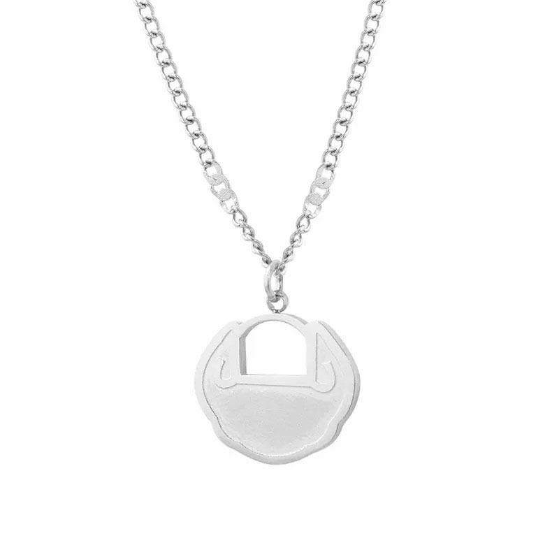 longevity lock pendent, steel necklace