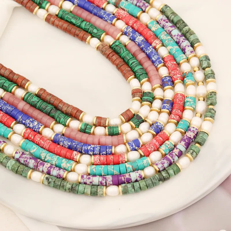 pearl, beaded necklace