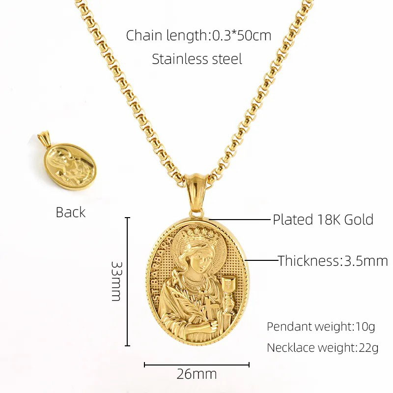 human faith oval, pendent necklace