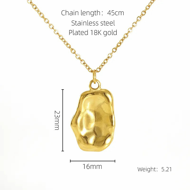 geometric pendent, stainless steel necklace