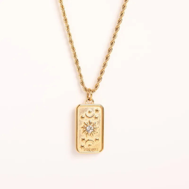 the sun, tarot necklace