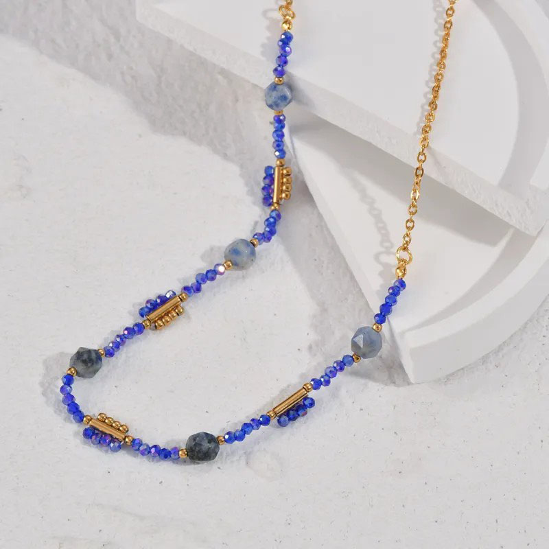 Beads Chain, Stainless Steel, 14K Gold Plated Necklace
