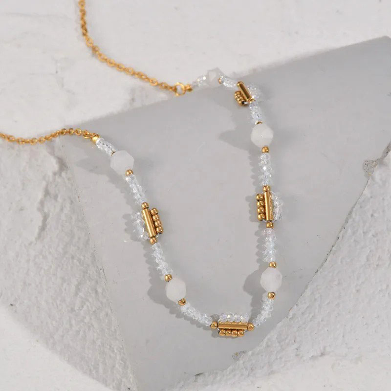 Beads Chain, 14K Gold Plated Titanium Steel Necklace