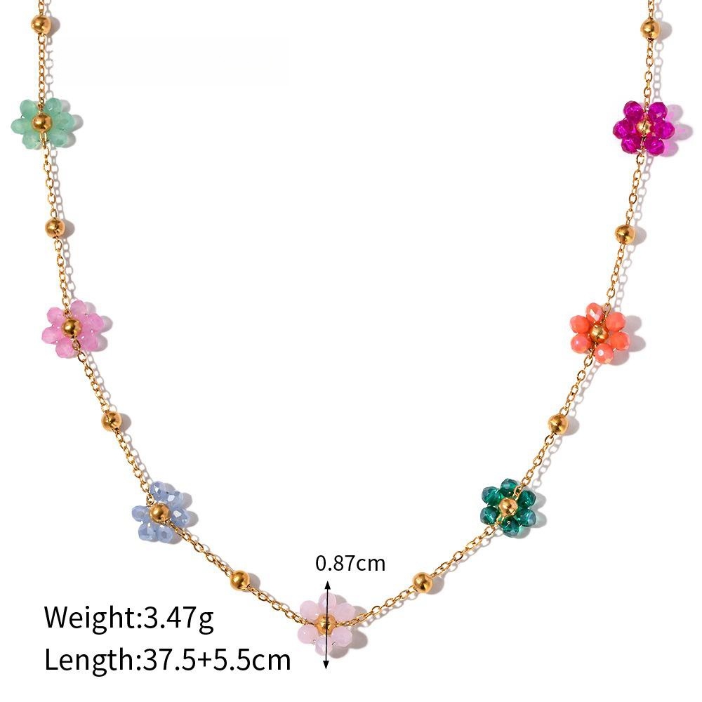 sweet flower choker chain, stainless steel necklace