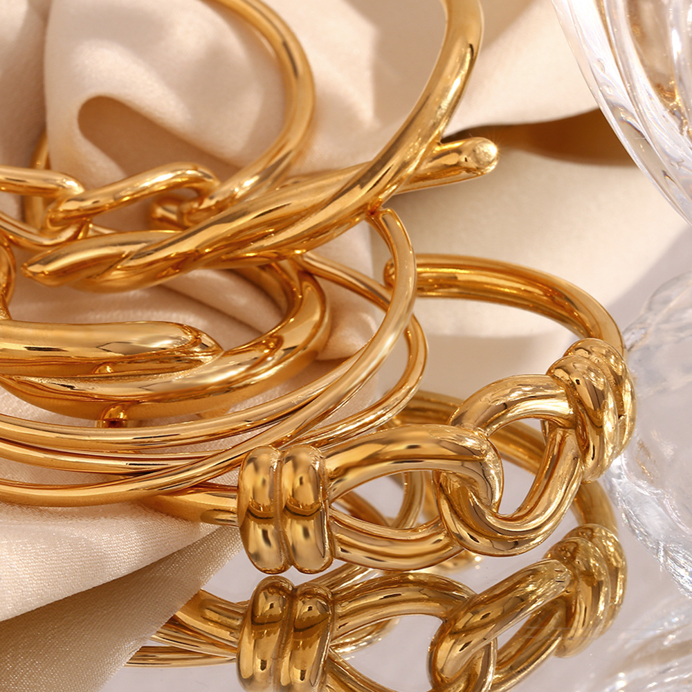 Cross Knot Opening Titanium Steel Bangles
