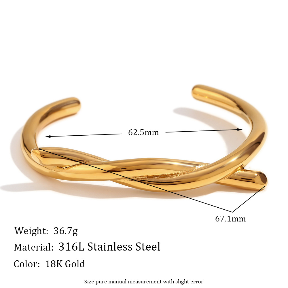 Cross Knot Opening Stainless Steel Bracelet