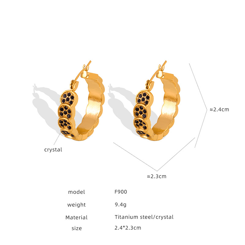 Gold Plated Titanium Steel Earrings For Women