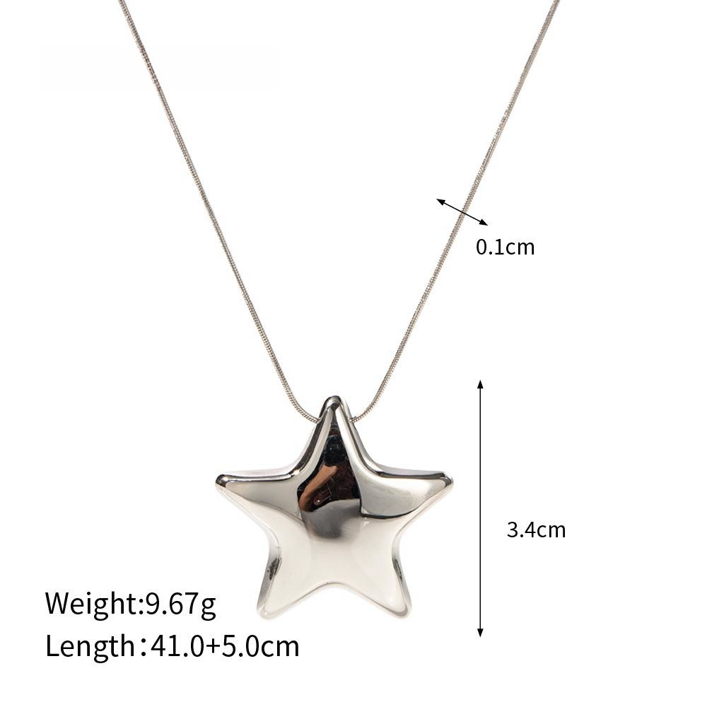 pentagon star, gold plated, steel necklace