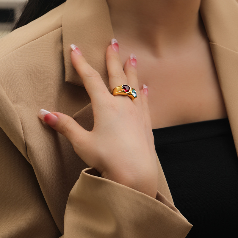Electroplated 18k Gold Titanium Steel Ring