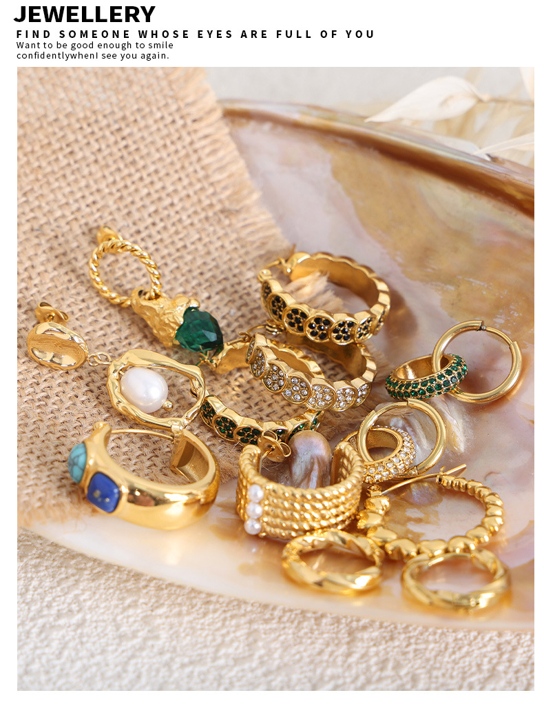 Gold Plated Titanium Steel Earrings For Women