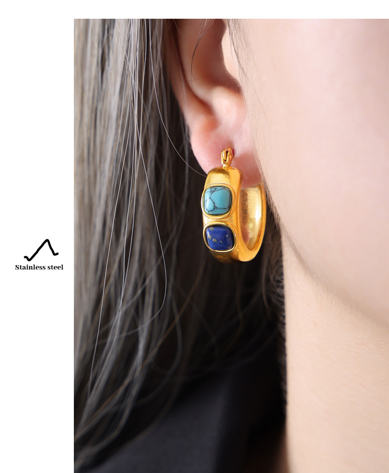 Gold Plated Titanium Steel Earrings For Women
