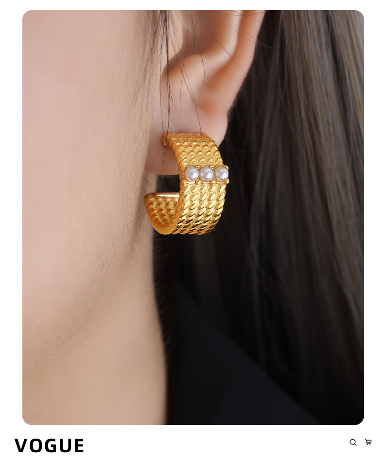Gold Plated Titanium Steel Earrings For Women