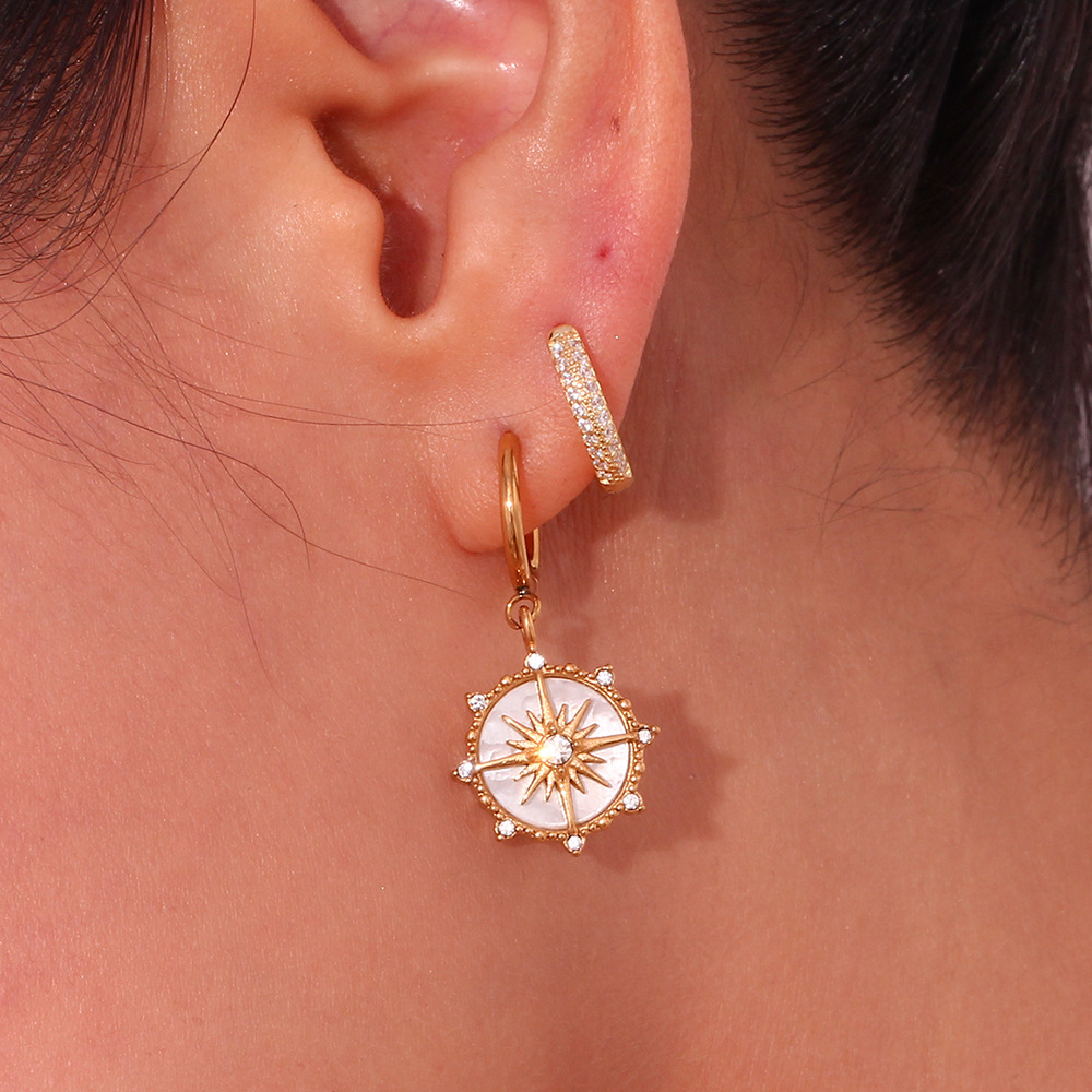 18K Gold Casting Geometric Earrings 