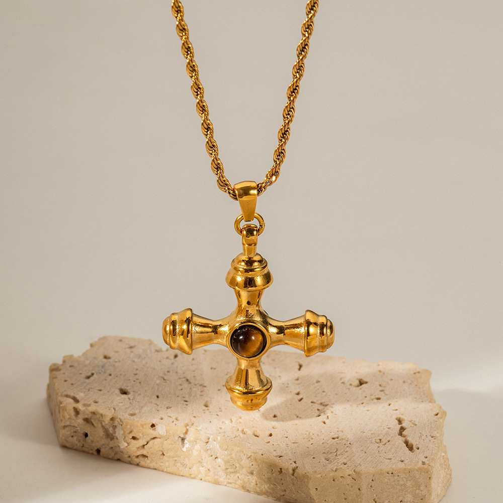 Cross Pendant, Titanium Steel Necklace