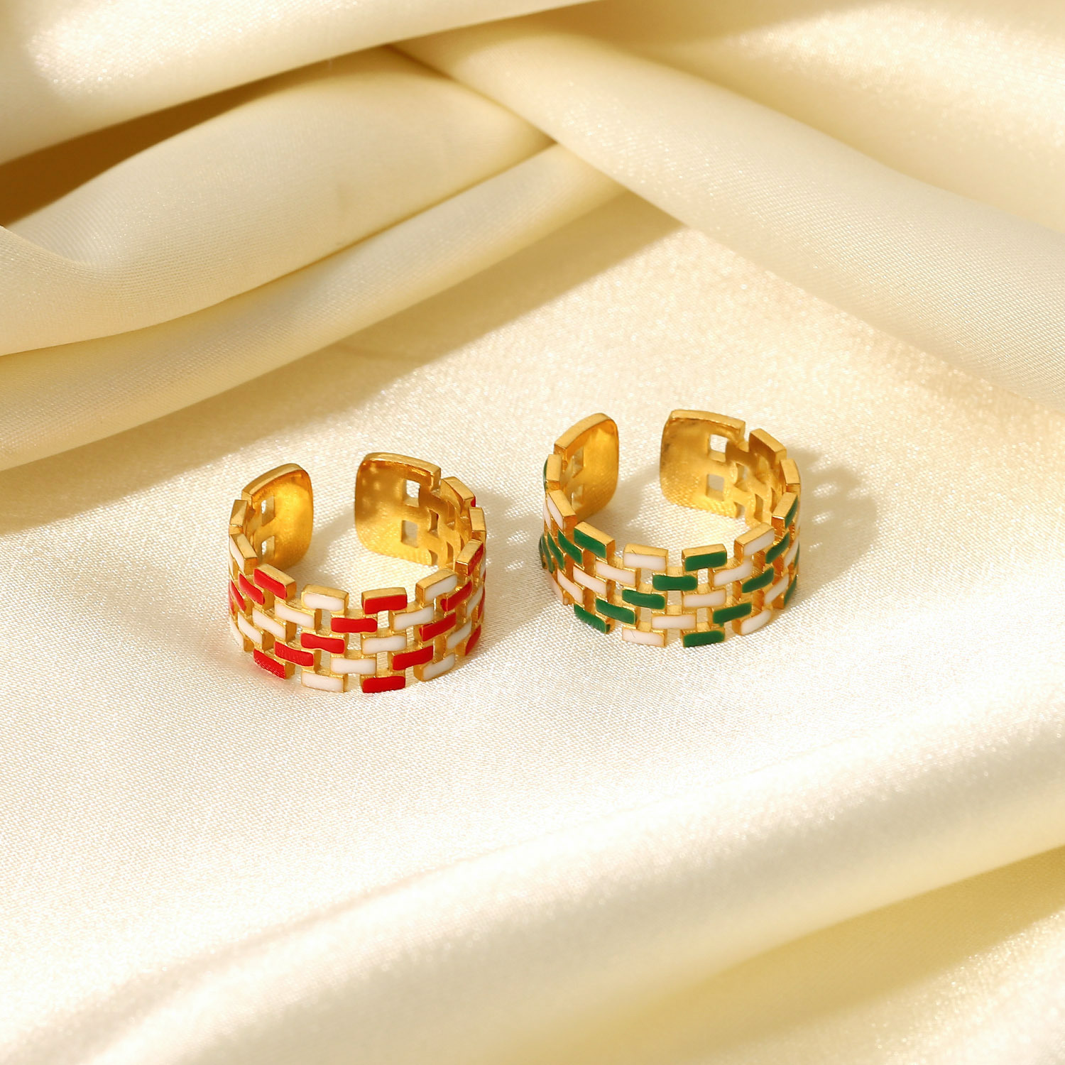 Fashion Geometric Color Drop Oil Ring