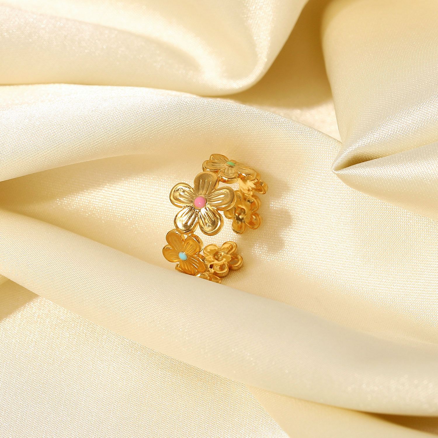 Flower Color Drop Oil Ring