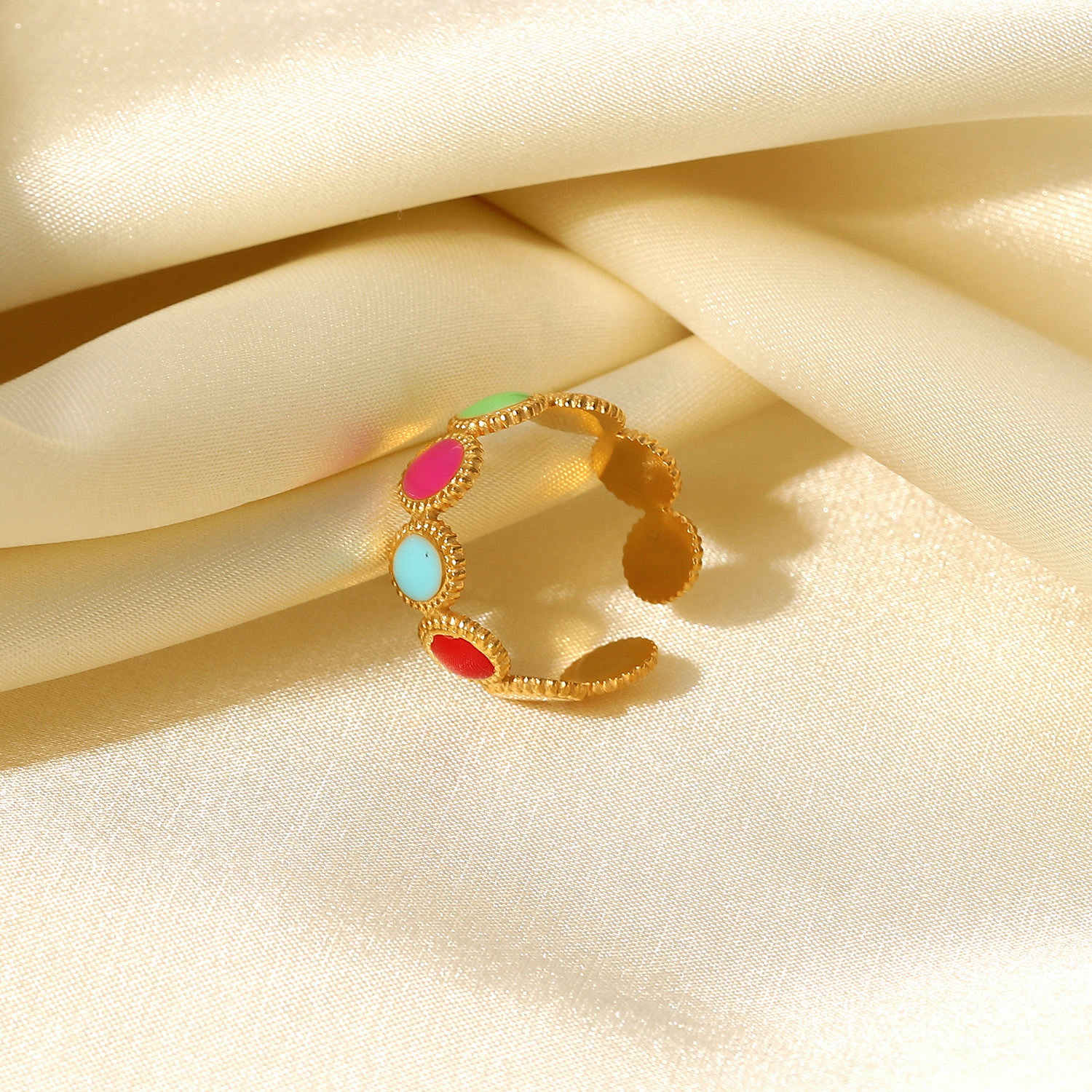 Minimalism Stainless Steel Color Drop Oil Ring