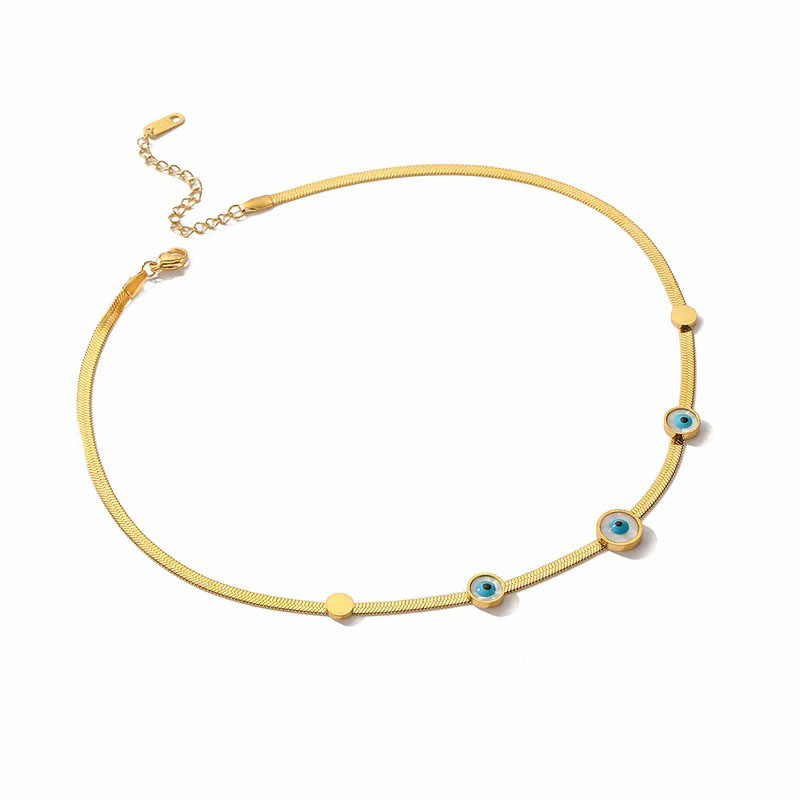 devil's eye, choker chain necklace