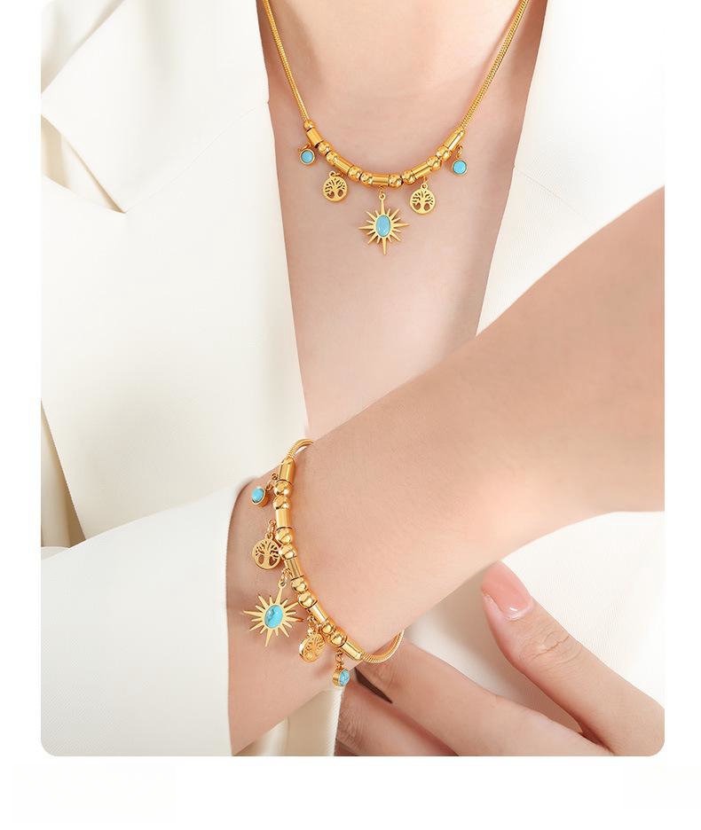 Ethnic Style Jewelry, Stainless Steel, Tassel Necklace Bracelet