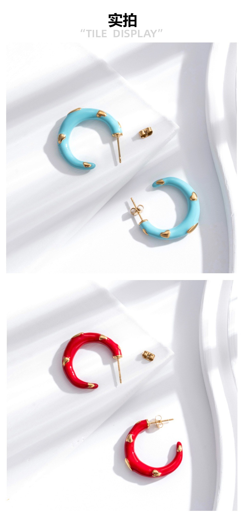 Personality C-Shaped, Stainless Steel Earrings