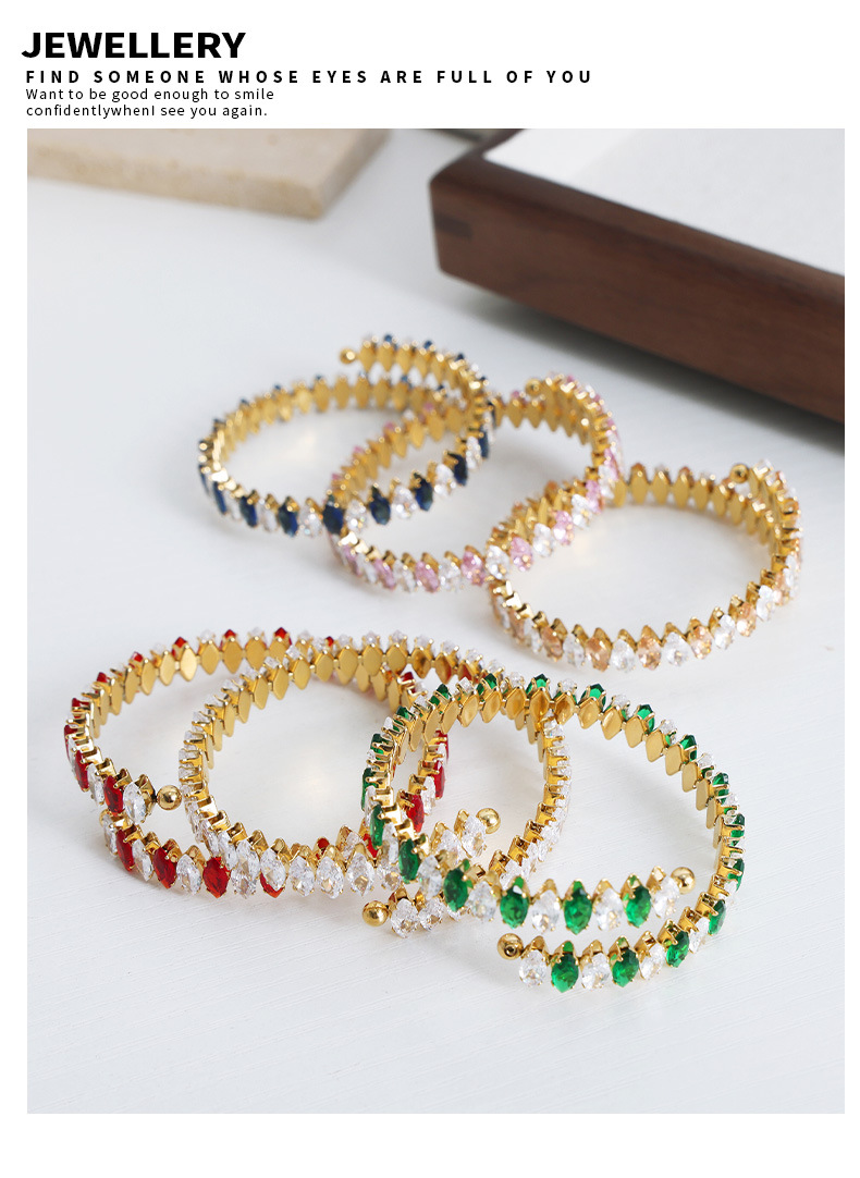 Color Zirconium Stainless Steel Bracelet