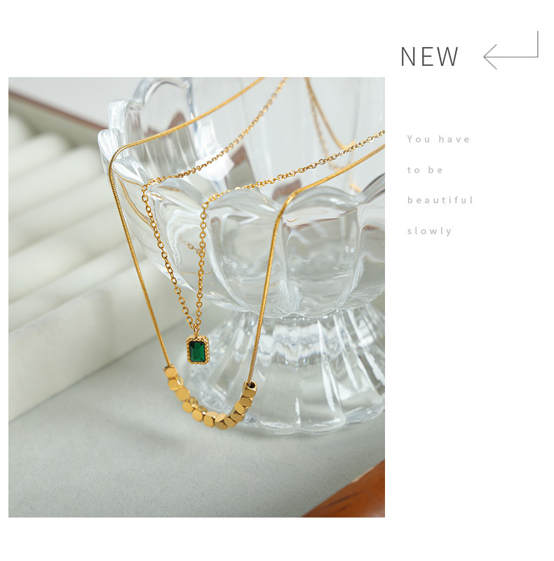 Zirconium Pendant Titanium Steel Necklace