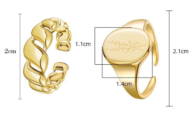 Opening Hemp Pattern Stainless Steel Ring