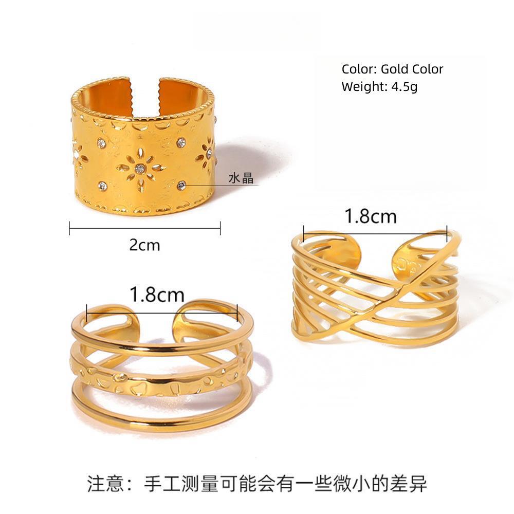 Non-Fading Opening 18K Gold Plated Ring