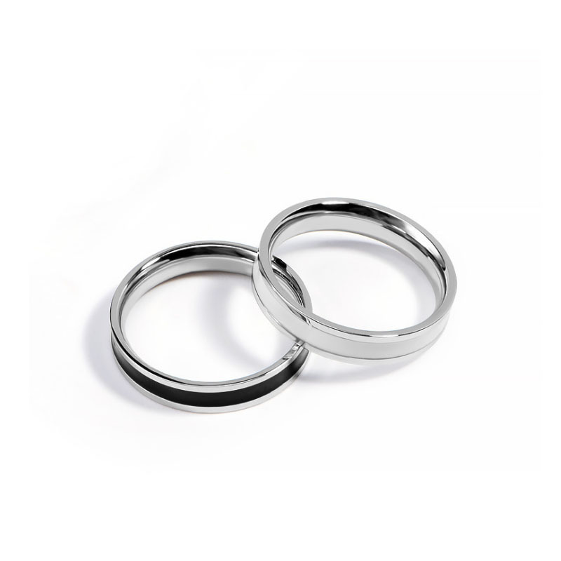 Drop Glue Stainless Steel Ring Couple Tail Ring