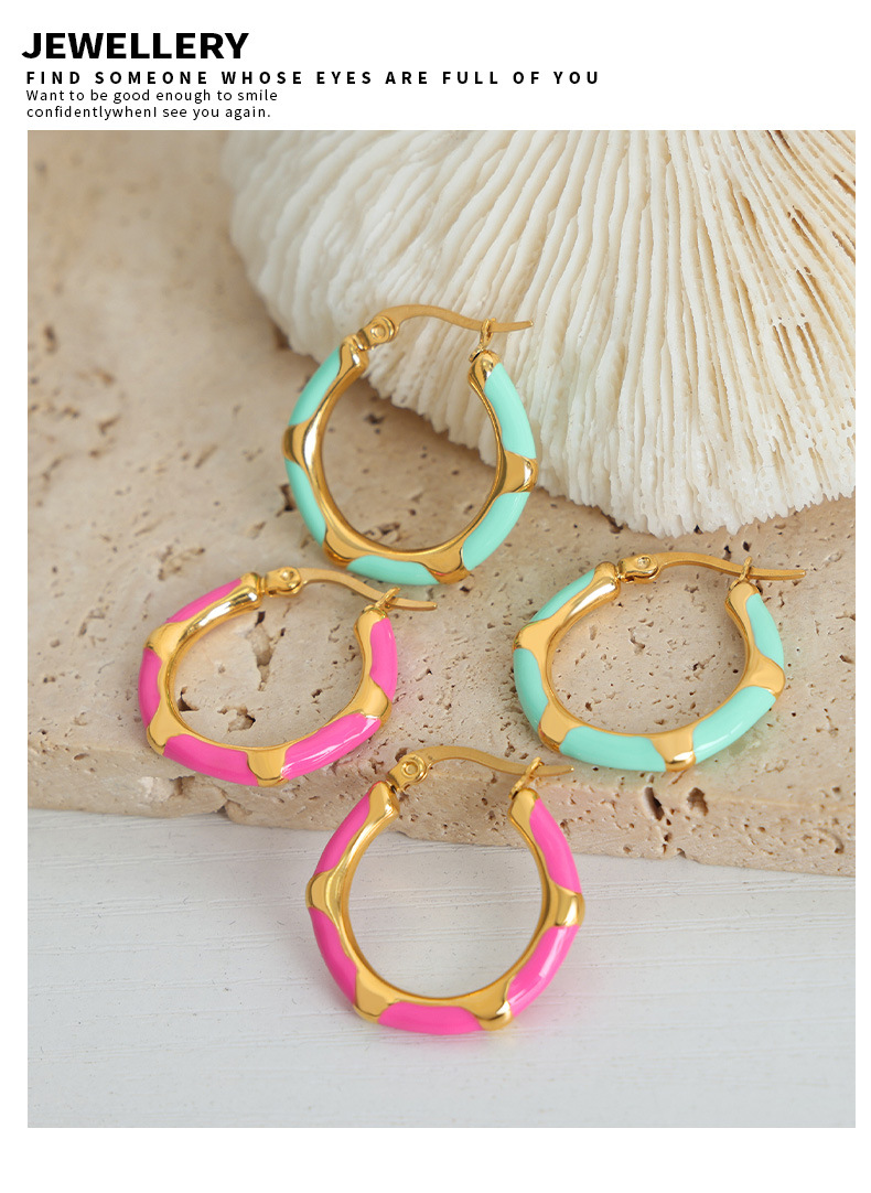 Geometric Drip Oil Titanium Steel Earrings