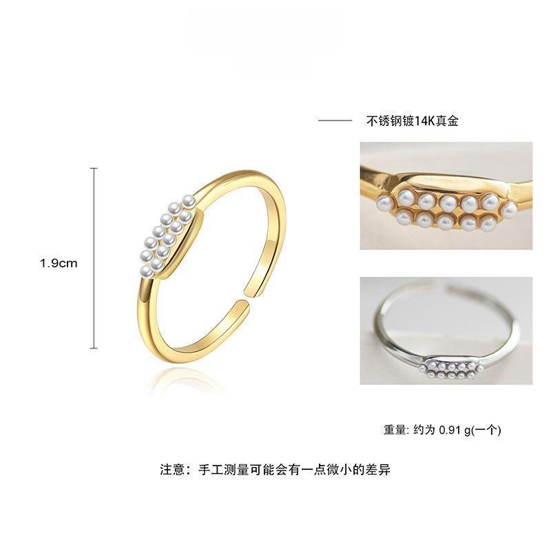 Pearl14K Gold Plated Stainless Steel Ring